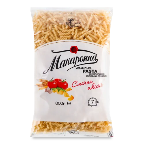 Макаронні Вироби Спіральки В/ґ, Козацький Млин, м/у 800г