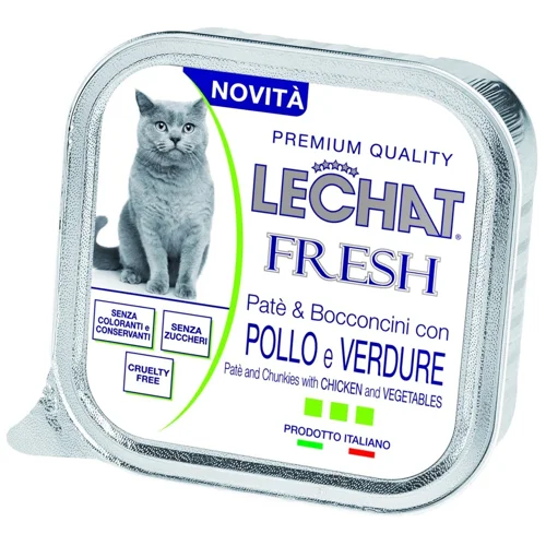 Корм вологий Monge LeChat Fresh з куркою та овочами для котів 100г