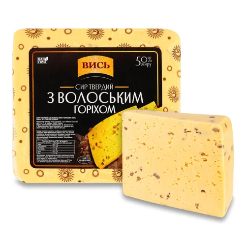 Сир Вись З волоським горіхом твердий 50%, кг