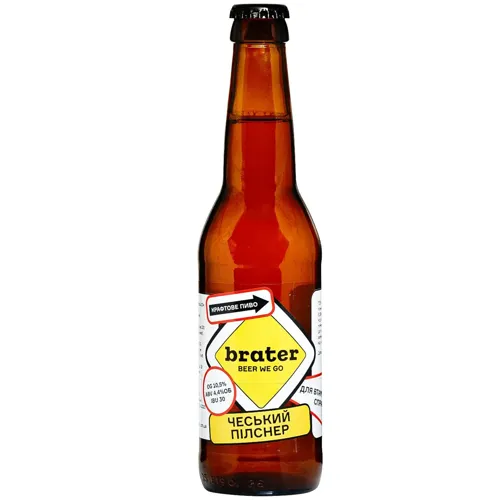 Пиво Brater Czech Pilsner світле 4,4% 0,33л