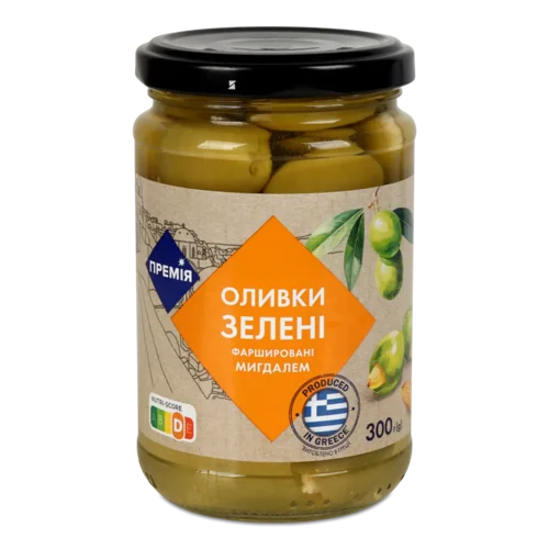 Оливки «Премія»® зелені фаршировані мигдалем