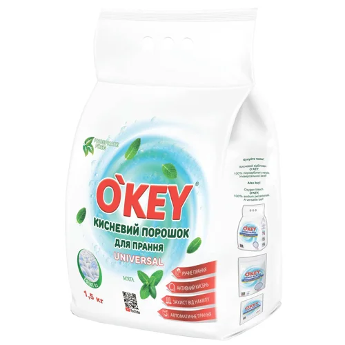 Пральний порошок O'key Universal кисневий М'ята 1,5кг