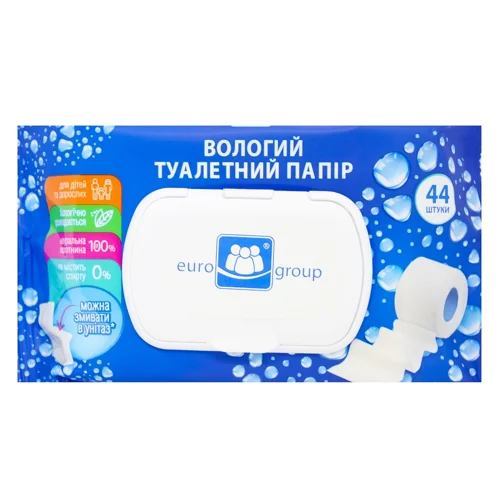 Туалетний папір Eurogroup вологий з клапаном 44шт