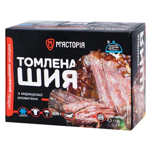 Шия М'ясторія томлена з яловичини в соусі барбекю 500г