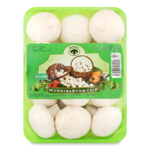 Печериці Свіжі В/Ґ, Лоток 550г