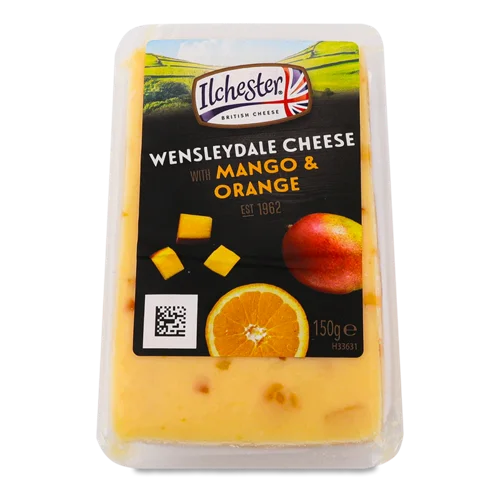 Сир 39% Вищого Ґатунку З Манго Та Апельсином Wensleydale Ilchester в/у, 150г