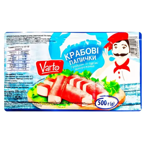 Крабові палички Varto Продукт із сурімі 500г