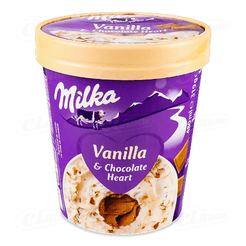 Морозиво Milka ванільно-шоколадний мус зі шматочками шоколаду, 319г