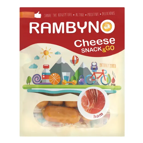 Сир плавлений 45% копчений з шинкою Rambyno д/п 75г