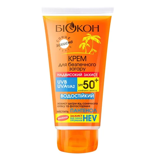 Крем Біокон Надвисокий захист SPF-50+ для безпечної засмаги 160мл