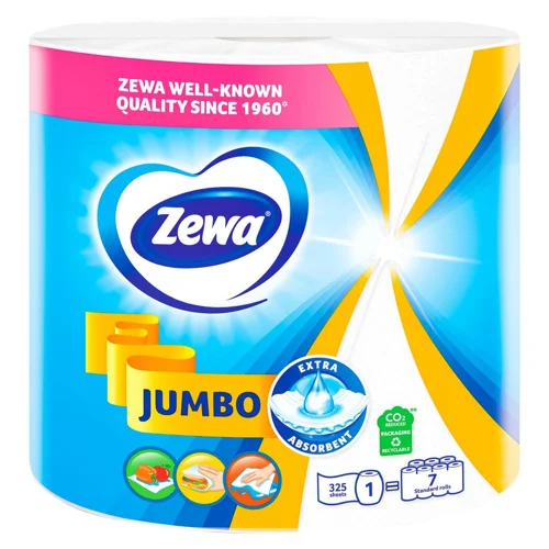 Рушники паперові Zewa Jumbo 2-шарові 325 листів