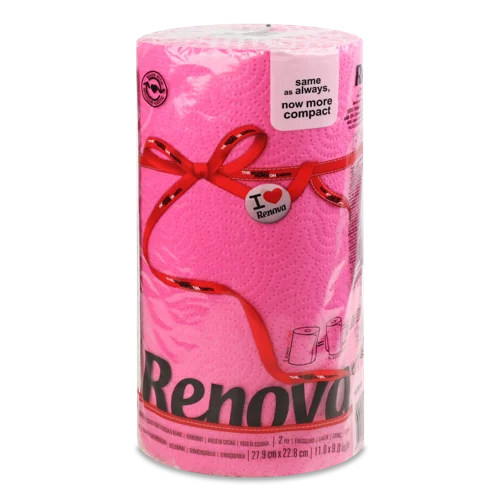 Рушники паперові Renova Red Label Фуксія 2-шарові, в/ґ