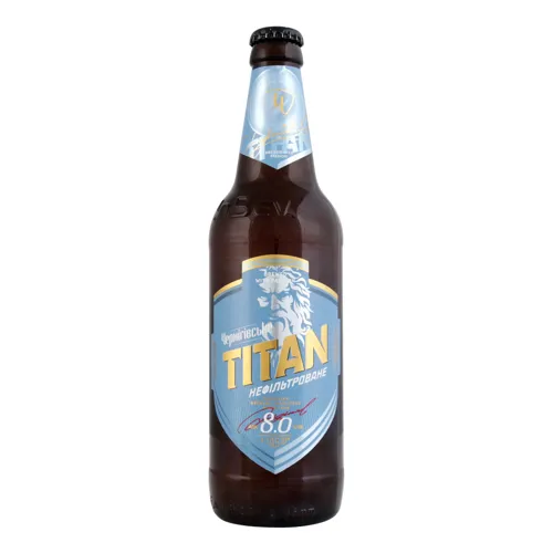 Пиво 0.5л 8% світле пшеничне пастеризоване нефільтроване Titan Чернігівське пл