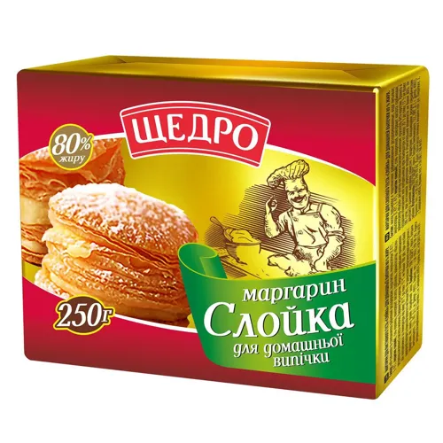 Маргарин Щедро Слойка для домашньої випічки 80%, 250г