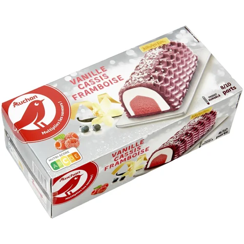 Десерт Auchan Ваніль Чорна смородина Малина 538г