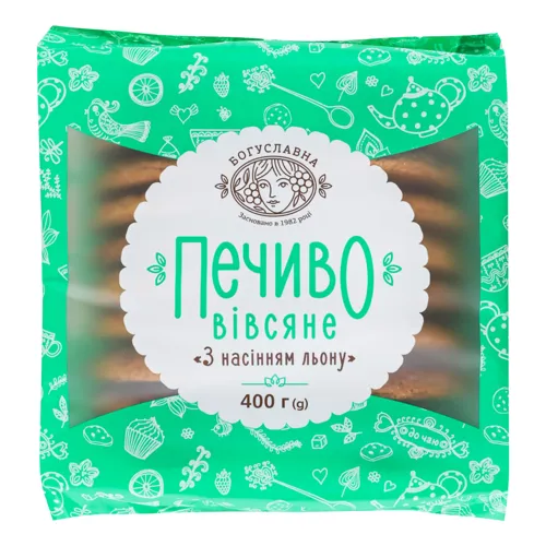 Печиво Богуславна овсяне з семенами льна