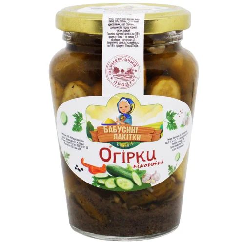 Огірки Бабусині Лакітки Пікантні 350г