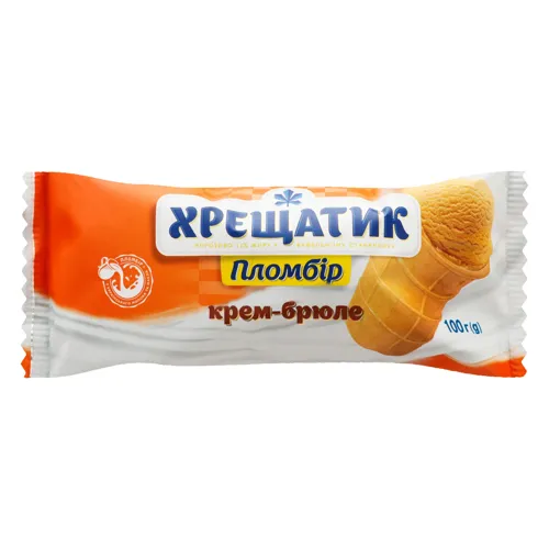 Морозиво 12% пломбір у вафельному стаканчику Крем-брюле Хрещатик м/у 100г