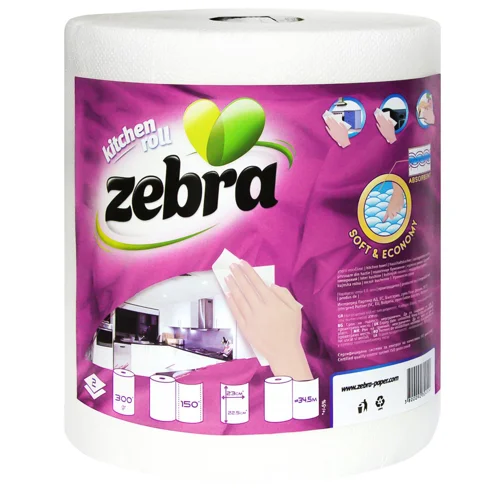 Рушники паперові Zebra Economy 2 шари 300г