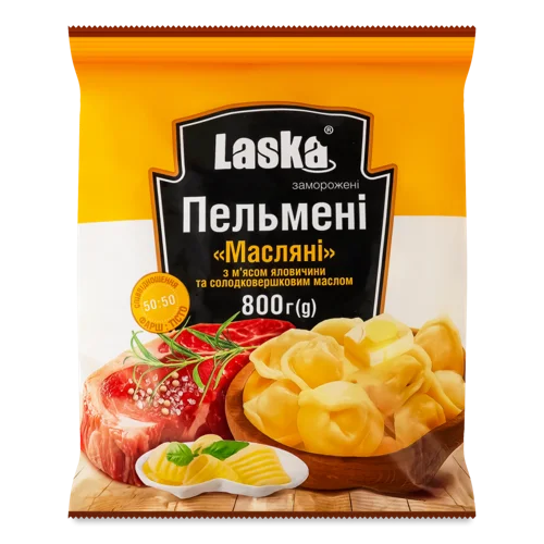 Пельмені З М'ясом Яловичини Та Солодковершковим Маслом В/ґ, 800г