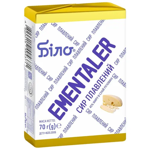 Сир плавлений Біло Ementaler 45%, 70г