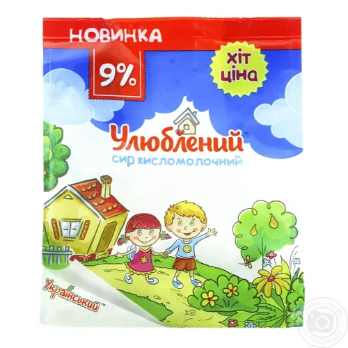 Сир кисломолочний «Український» «Улюблений» 9%, 350г