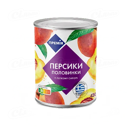Персики «Премія» половинками, 420г