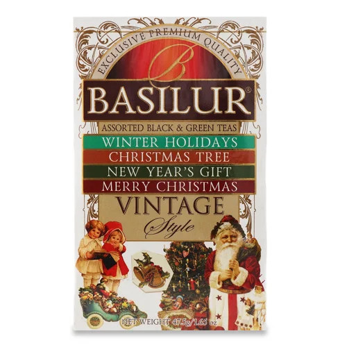 Асорті чаю чорний-зелений Basilur Vintage 6*1,5 г + 19*2г шт