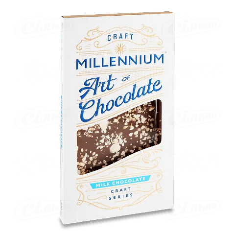 Шоколад Millennium Craft Series молочний з фундуком солодкою та солоною карамеллю 100г