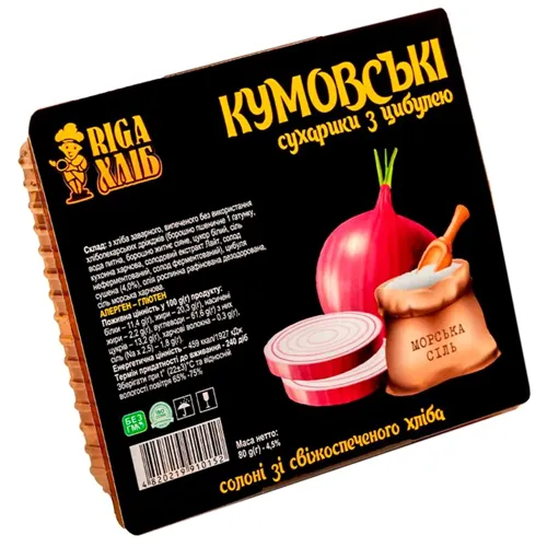 Сухарики Riga Хліб Кумовські з цибулею 80г