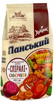 Макаронні вироби Хуторок Панський Спіралі виті овочеві 400г