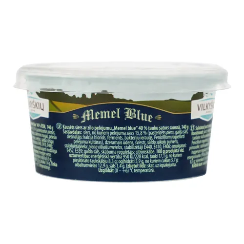Сир плавлений 40% з пліснявою Memel Blue Vilkyskiu pienine ст 140г