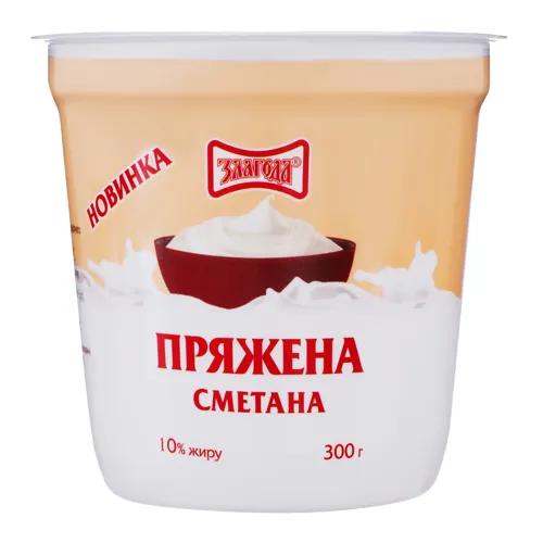 Сметана з пряженого молока 10% Злагода ст 300г