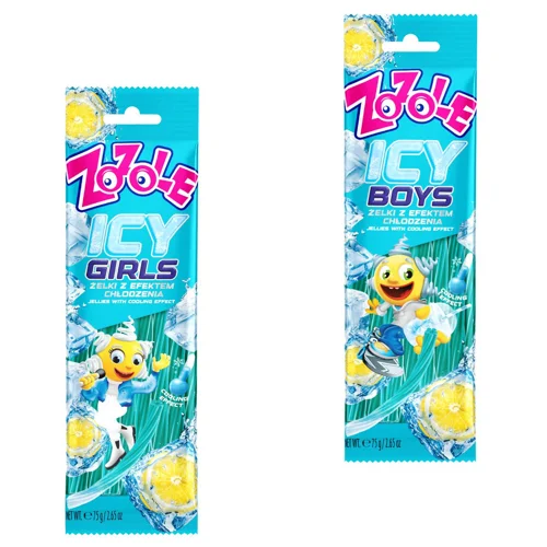 Цукерки Zozole Icy Boys зі смаком лимону з освіжаючим ефектом 75г
