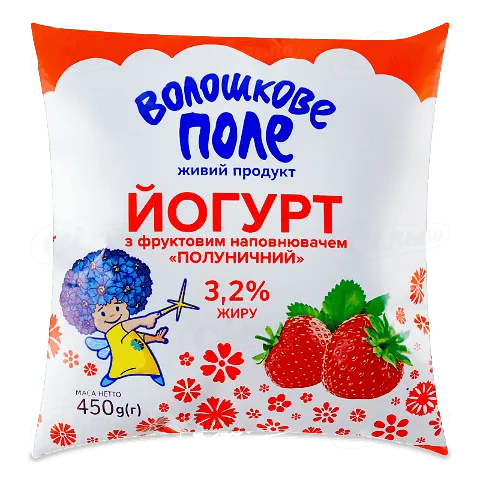 Йогурт «Волошкове поле» полуниця 3,2%, 450г