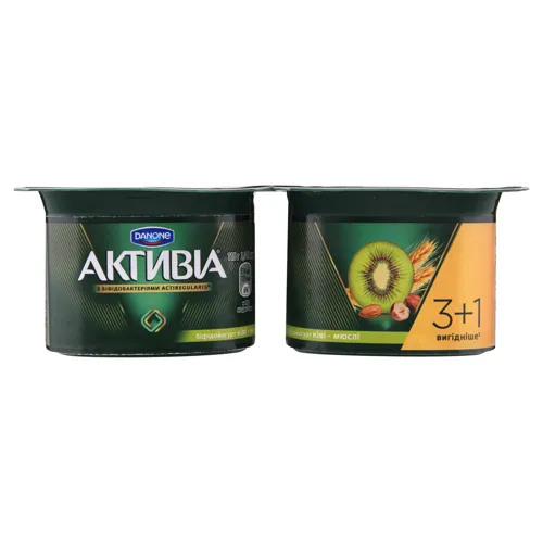 Біфідойогурт 3% Ківі-мюслі Активіа ст 4х115г
