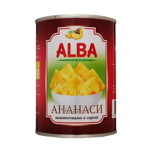Ананаси шматочками в сиропі Alba Food з/б 580мл