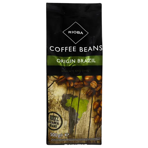 Кава Rioba Coffee Beans бразильська натуральна смажена зерна 500г