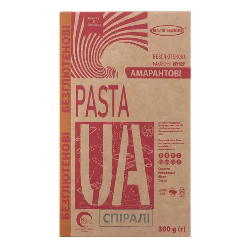 Макаронні вироби амарантові безглютенові Healthy Generation к/у 300г
