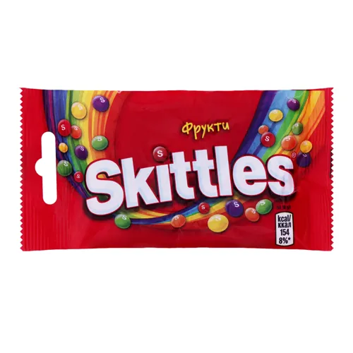 Драже жувальні в різноколоровій цукровій оболонці Фрукти Skittles м/у 38г