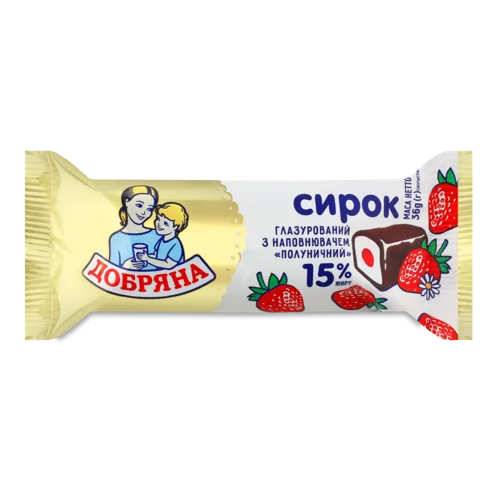 Сирок Глазурований 15% З Наповнювачем Чорна Смородина Добряна, м/у, 36г