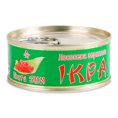 Ікра Лососева Зерниста Солена Вищого Ґатунку, з/б 80г