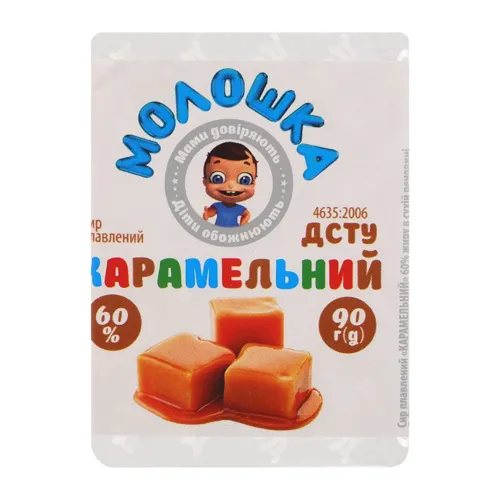 Сир плавлений 60% Карамельний Молошка м/у 90г