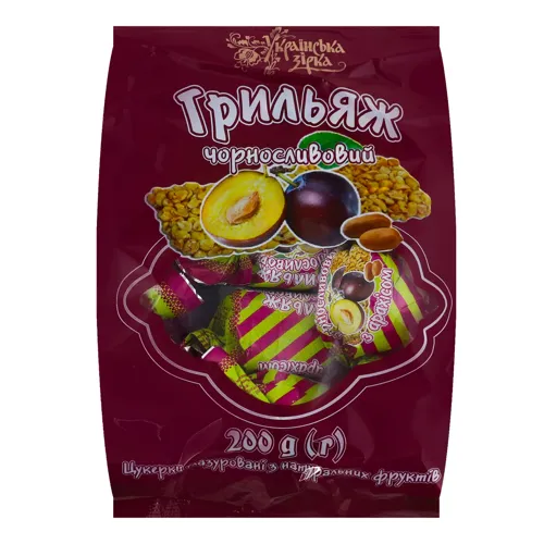 Цукерки Українська Зірка 200г Грильяж чорносливовий