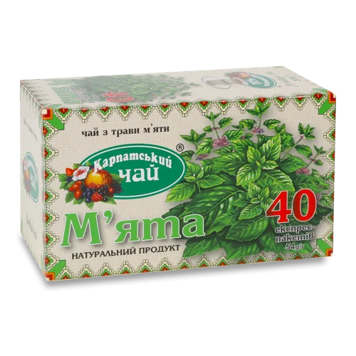 Чай М'ята, Вищого Ґатунку, Картонна Упаковка, 54г