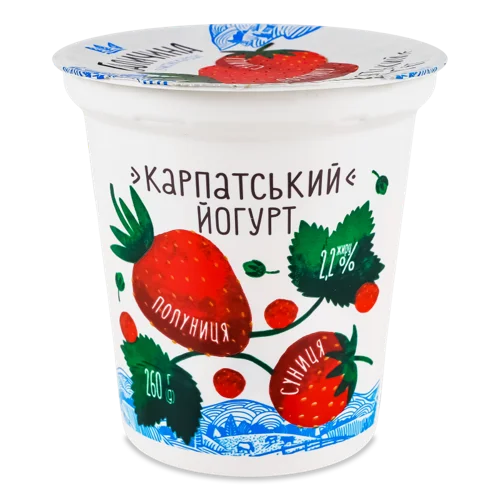 Йогурт Вищого Ґатунку Полуниця-Суниця, 2.2% жиру, ст, 260 г