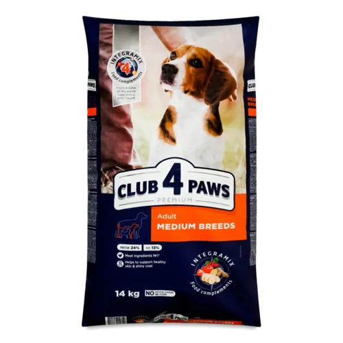 Корм для собак середніх порід Club 4 Paws з куркою сухий