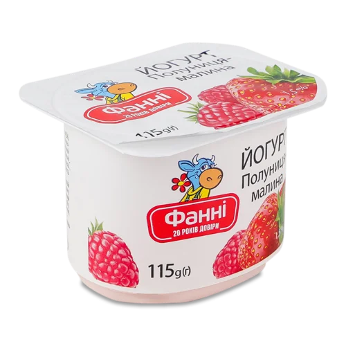 Йогурт Натуральний 1.5% Полуниця-Малина Фанні, в/ґ, 115г
