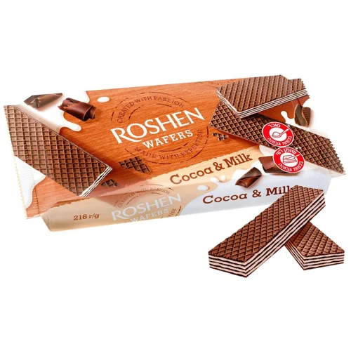 Вафлі Cocoa&Milk Wafers Roshen м/у 216г