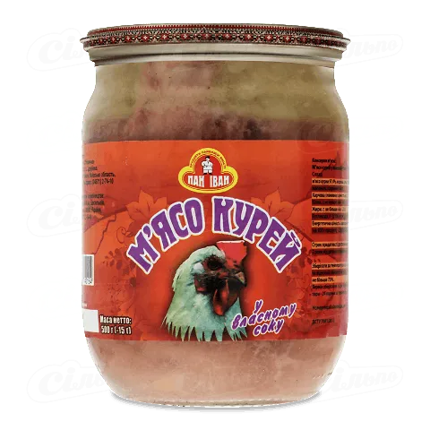 М'ясо Пан Іван курки у власному соку, 500г